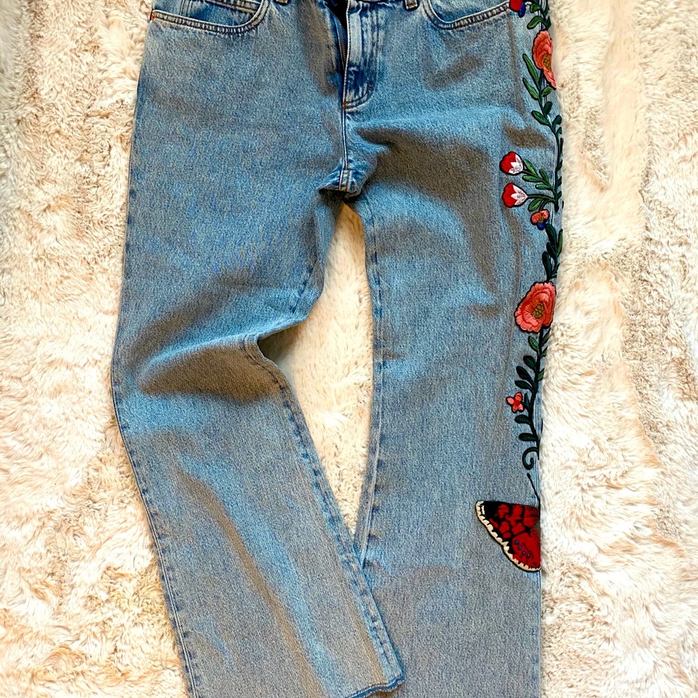 Gucci Embroidered Demin Jeans